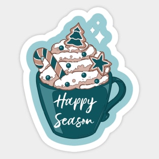 A cute Christmas coffee with whipped cream Sticker